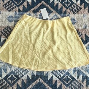 Yellow, Satin Women's Skirt